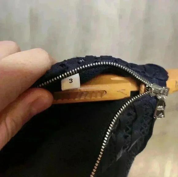 SANDRO Paris Ready Knitted-Panel Jersey Mini Dress Navy Blue Women's Size 8 US - Picture 12 of 15